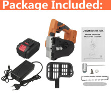(Orange & 1 Battery) 10in Rechargeable Brushless Electric Chain Saw One-Hand Saw Woodworking Wood Cutter