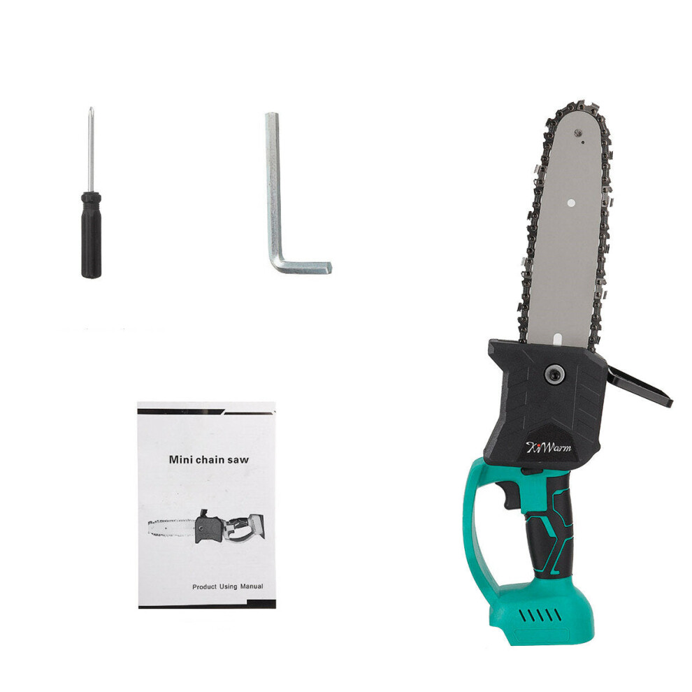 (Green) 8 Inch Portable Electric Saw Pruning Chain Saw Rechargeable Woodworking Power Tools Wood Cutter Green