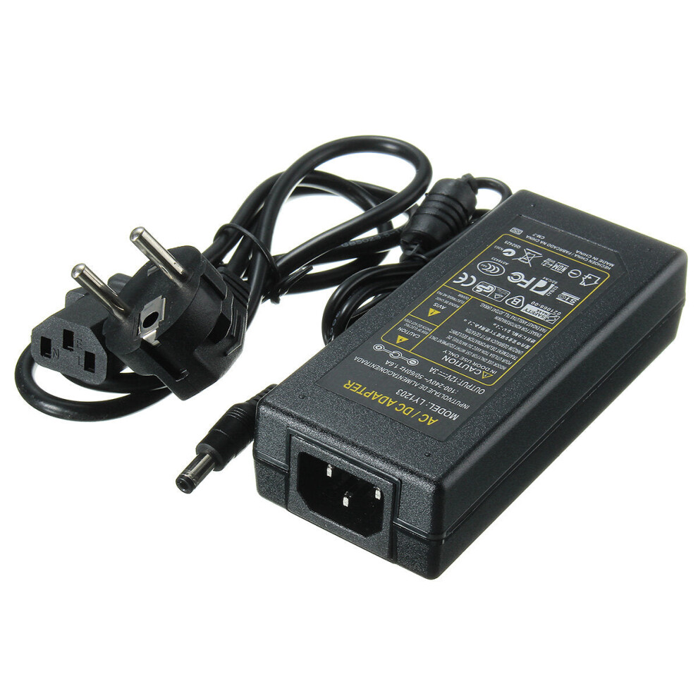 (AU Plug) AC 100-240V to DC 12V 3A 36W Power Supply Adapter for LED Strip