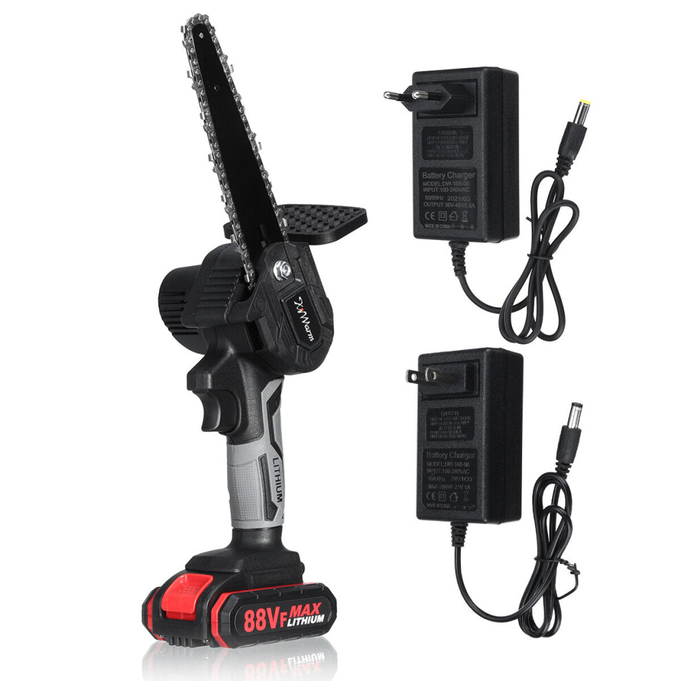 (One Battery, EU Plug) 6 Inch Portable Electric Pruning Saw Rechargeable One-hand Woodworking Electric Chain Saws