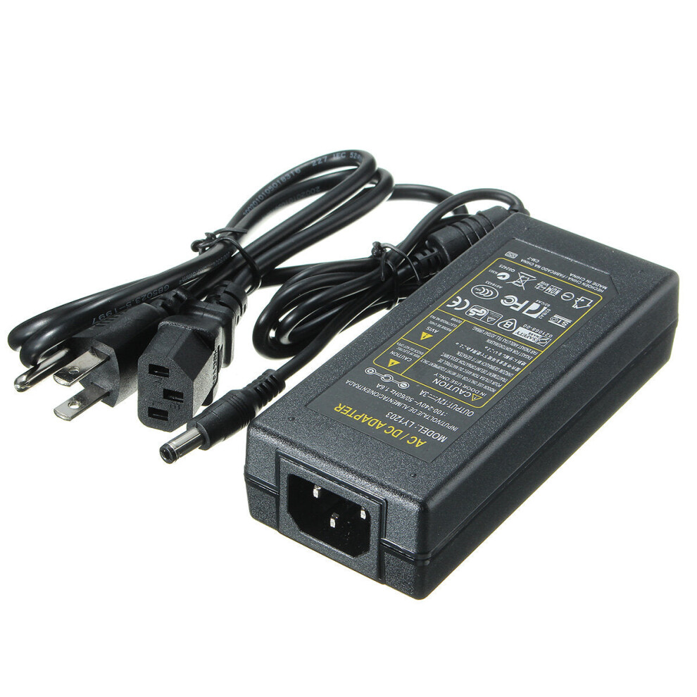 (US Plug) AC 100-240V to DC 12V 3A 36W Power Supply Adapter for LED Strip