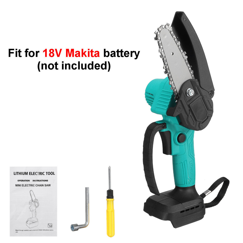 (Green) 4 Inch Electric Chain Saw Cordless Chainsaw Multi-Function Woodworking Wood Cutter 9078193476583
