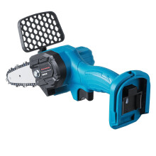 (Blue, EU Plug) 21V 4" Cordless Electric Chain Saw Rechargeable Woodworking Cutting Saw
