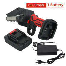 (6500mah One Battery) 550W 4 inch Electric Chain Saw Woodworking Wood Cutter W/ 1pc/2pcs Battery