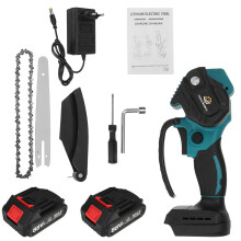 (Two Batteries) 8 Inch 3000W 88VF Brushless Electric Saw Chainsaw Pruning Saws Woodworking Cutting Tool