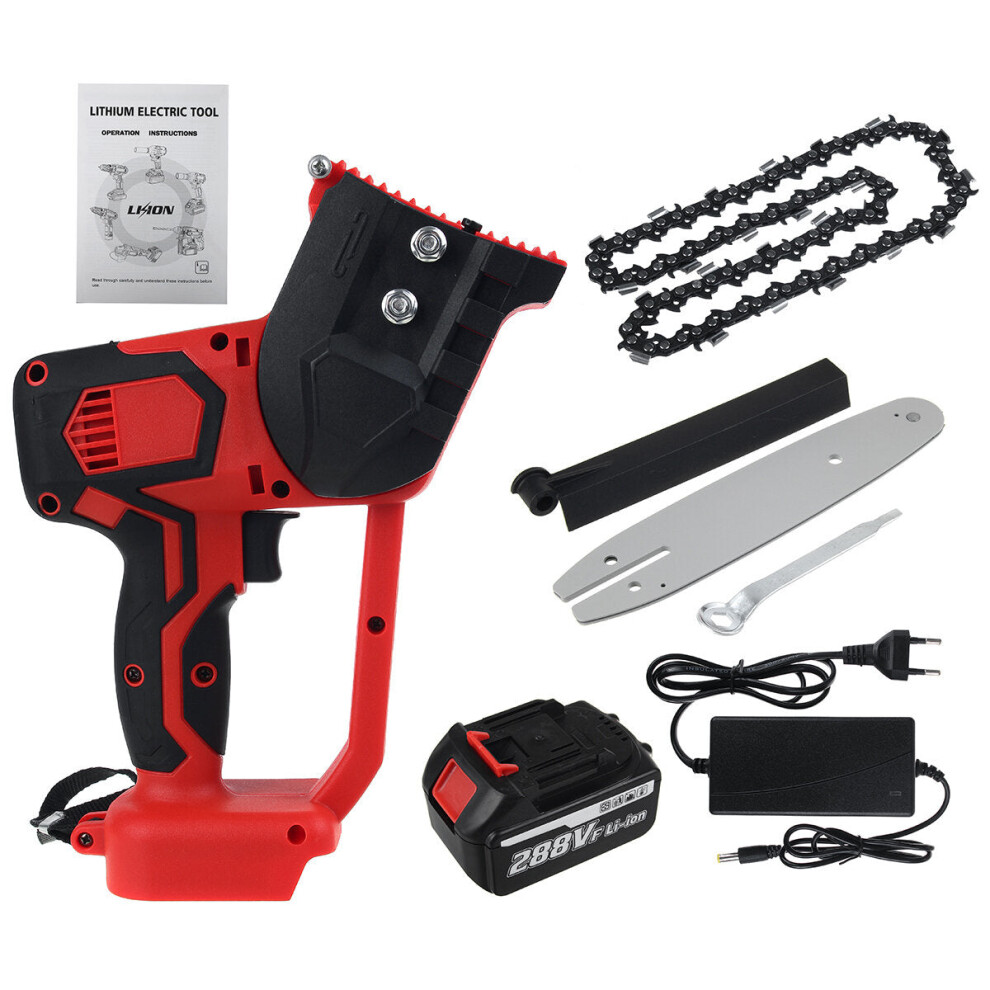 (One Battery) 8 Inch Electric Chainsaw Cordless Wood Cutter One-Hand Saw Woodworking Saw