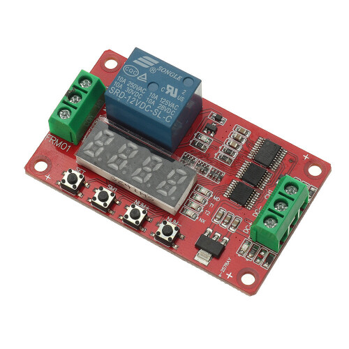 (12V) DC5/12/24V 1 Channel Multifunction Relay Module Loop Delay Timer Switch Self-Locking Timing Board 1