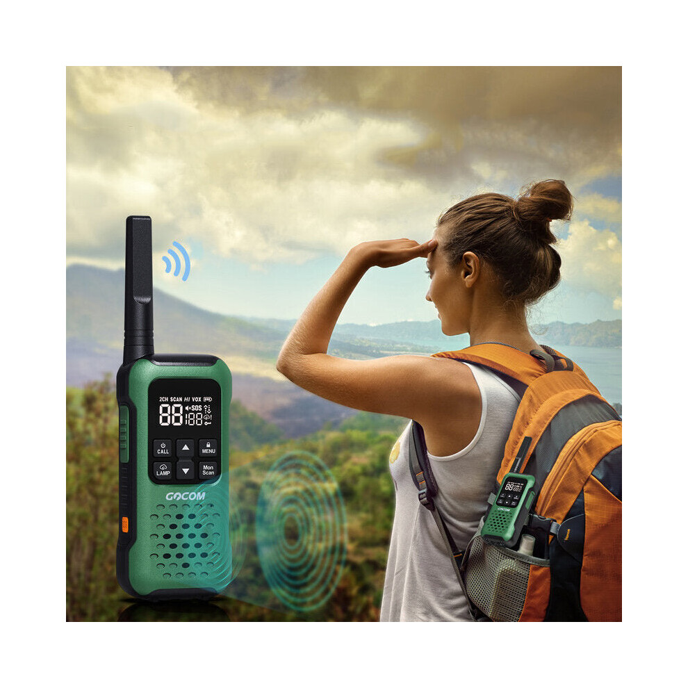 1Pair Handheld IP67 Waterproof Walkie Talkies 16 Channels 440-470 MHz Wireless Transmitter High Power Drop Resistant Two-Way Radio