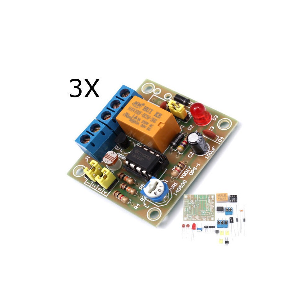 3Pcs DIY Light Operated Switch Kit Light Control Switch Module Board With Photosensitive DC 5-6V