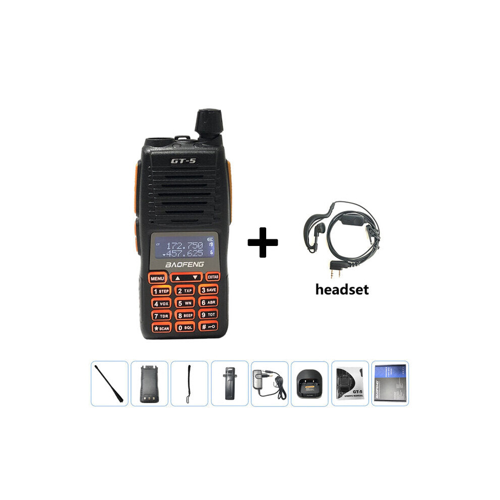 (Standard + Headset) 10W Walkie Talkie Two Way Ham Radio Flash Light Dual PTT HF Transceiver 30KM Long Range Portable Radios Upgrade