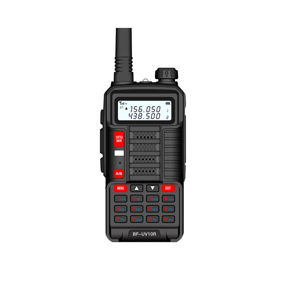 (EU Plug) 10W 4800mAh UV Dual Band Two-way Handheld Radio Black Walkie Talkie 128 Channels LED Flashlight USB Rechargeable Outdoor Hiking Intercom