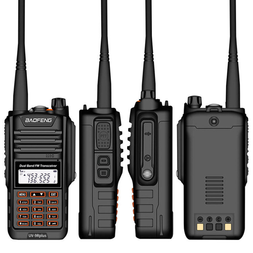 (EU Plug) 8W IP68 Waterproof Walkie Talkie 128 Channels 400-520MHz Dual Brand Two Way Handheld Radio VHF UHF IP68 Waterproof Interphone