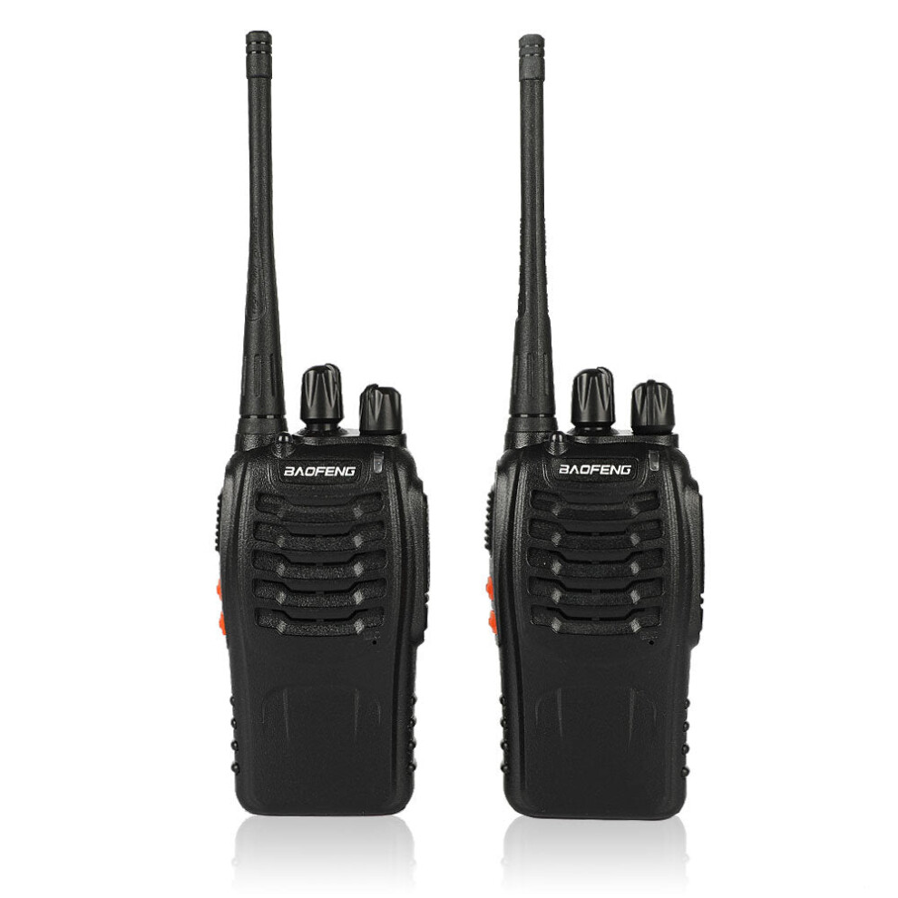(EU Plug) 2Pcs/set BF-888S Walkie Talkie Portable Radio Station BF888s 5W 16CH UHF 400-470MHz BF 888S walkie-talkie two-way Radio