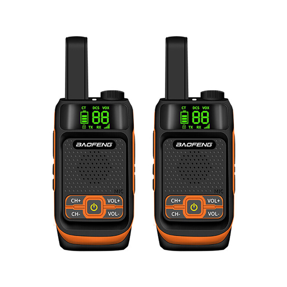 2PCS BF-T19mini Walkie Talkie USB Charging 5W 16 Channels 400-470MHz Mini Ultra Light Handheld Radio Intercom With Flashlight