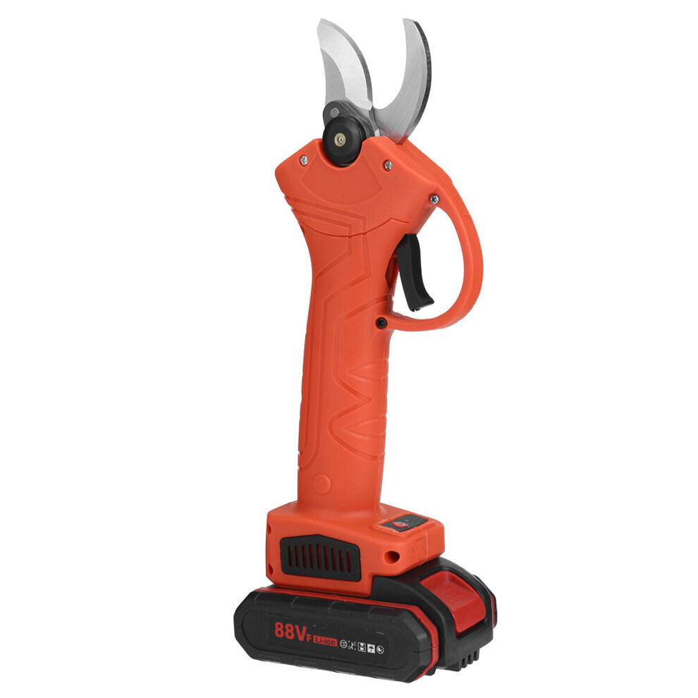 (Red, with 1 Battery) 98VF Cordless Pruner Electric Pruning Shears with Lithium-ion Battery Efficient Fruit Tree Bonsai Pruning Branche Cutter