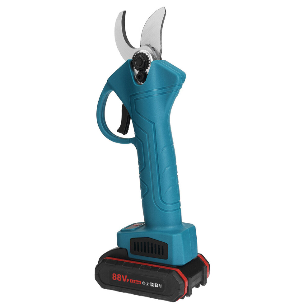 (Blue, with 2 Batteries) 98VF Cordless Pruner Electric Pruning Shears with Lithium-ion Battery Efficient Fruit Tree Bonsai Pruning Branche Cutter