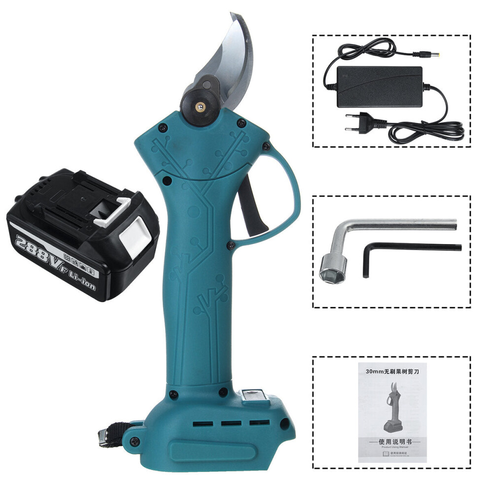 (with 1 Battery) 21V Cordless Electric Pruning Shears Secateurs Branch Cutter Scissor
