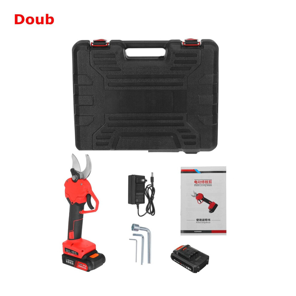 (Two Batteries) 900W 21V Electric Pruning Shears Gardening Scissors Branches Cutter
