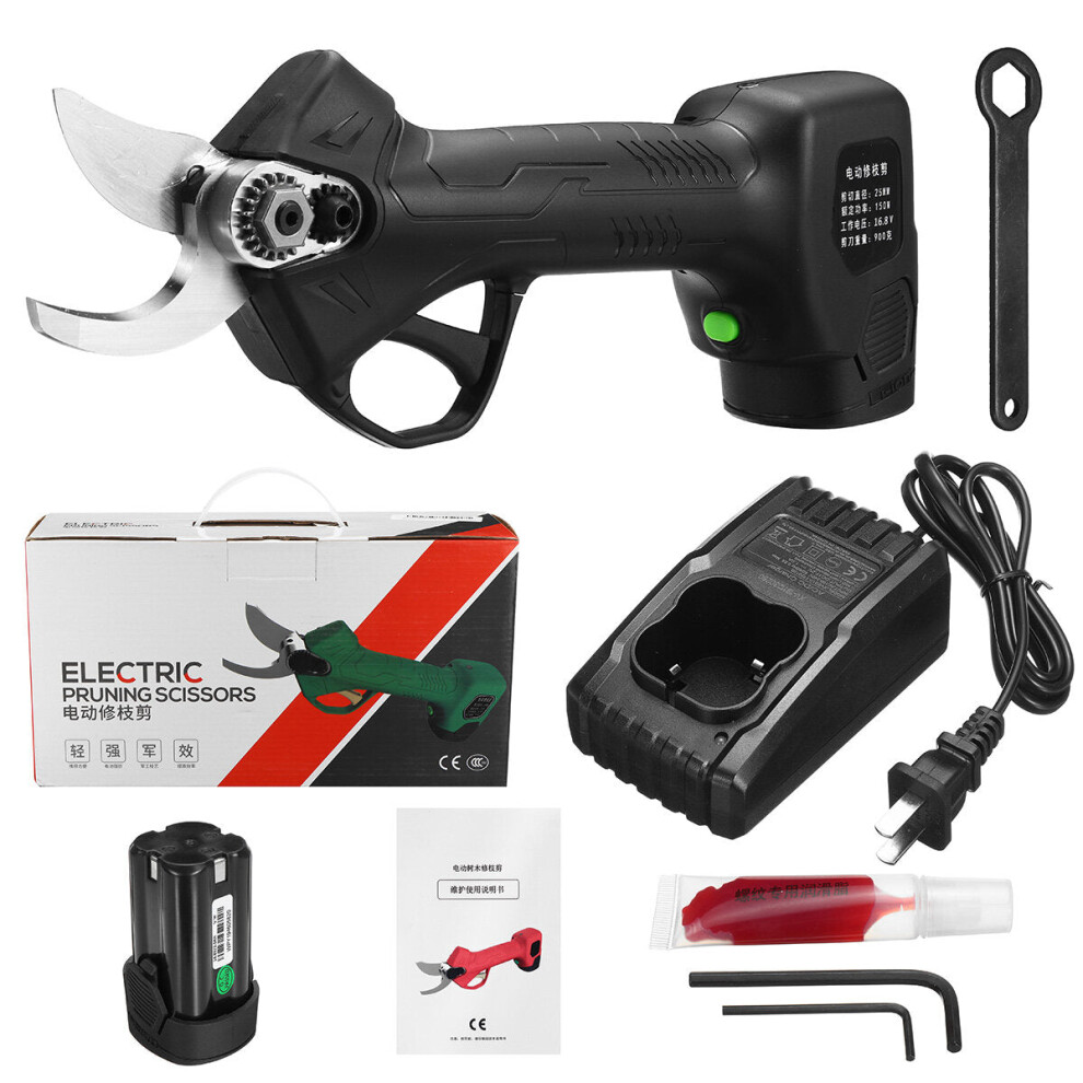 (One Battery) Cordless Electric Pruning Shears with Rechargeable Lithium Battery Powered Tree Branch Pruner 35mm (Max) Cutting Garden Tool