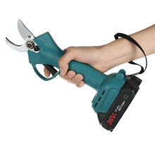 (Green, US Plug) 25/30mm Cordless Electric Branch Scissors Pruning Shears Cutter Tool Trimmer