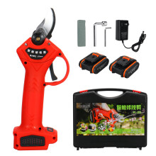 (Two Batteries, US Plug) 21V Cordless Electric Pruning Shears Garden Pruner Branch Cutting Tool