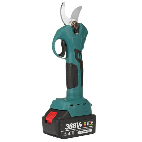 (One Battery, EU Plug) 21V Cordless Electric Scissors Pruning Shears Tree Branch Pruner Garden Tools 2