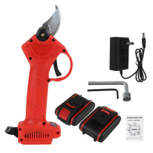 (Red) Electric Cordless Rechargeable Pruning Garden Shears Secateur Cutter With Two Batteries