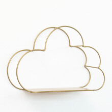 (Golden) Multi-Function Storage Rack Wall Hanging Rack Cloud Shaped Floating Shelf Rack