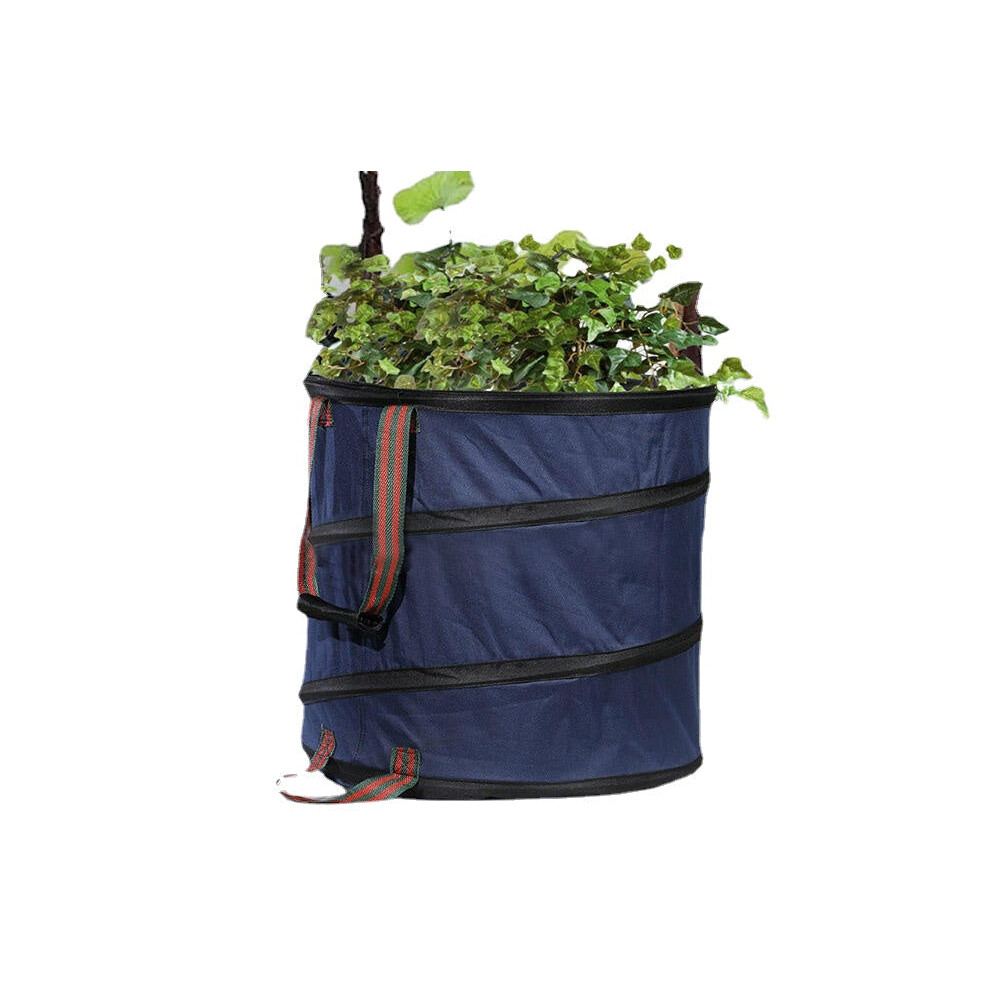 (Blue) Foldable Garden Spring Collecting Bucket Bag Collapsible Leaves Housekeeping Storage Baskets
