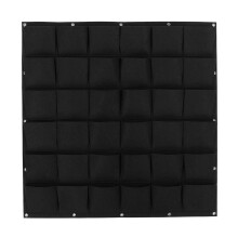 (D) 9-64 Pockets Plant Pot Flower Pot Felt Vertical Garden Hanging Black Wall Planters Pouch