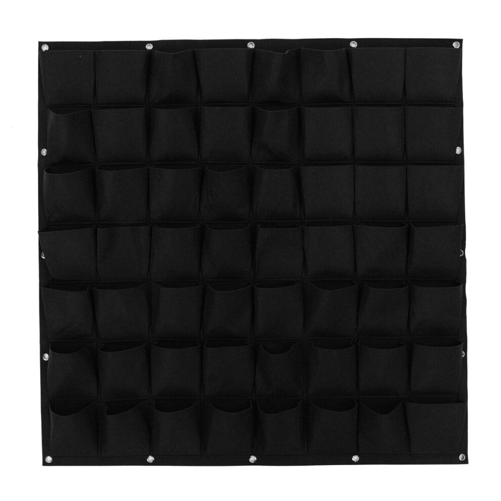 (F) 9-64 Pockets Plant Pot Flower Pot Felt Vertical Garden Hanging Black Wall Planters Pouch-image-OPC-PGKBM2N-NEW