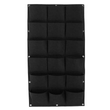 (B) 9-64 Pockets Plant Pot Flower Pot Felt Vertical Garden Hanging Black Wall Planters Pouch