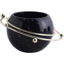 (M) Succulent Flower Pot Star Ring Small Flower Pot Gold-plated Ceramic Flower Pot Candle Container