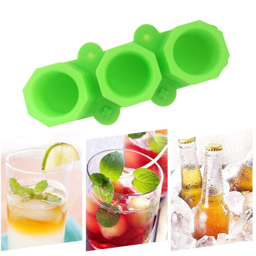 (Cyan) Silicone Ice Cube Tray Mold Ice Tools Chilled Juice Mould 1