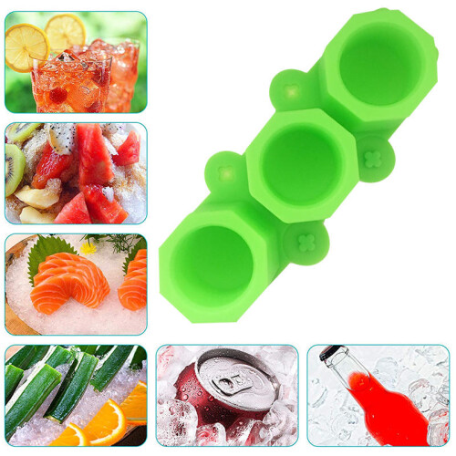 (Cyan) Silicone Ice Cube Tray Mold Ice Tools Chilled Juice Mould 2