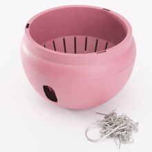 (Pink) Plastic Hanging Planter Pot Home Yard Hanging Flowers Baskets With Chain