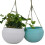 (White) Plastic Hanging Planter Pot Home Yard Hanging Flowers Baskets With Chain 3
