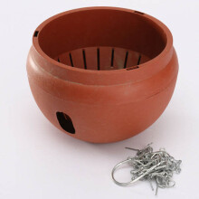 (brick red) Plastic Hanging Planter Pot Home Yard Hanging Flowers Baskets With Chain
