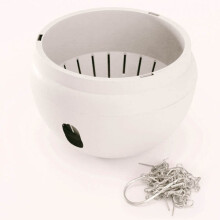 (White) Plastic Hanging Planter Pot Home Yard Hanging Flowers Baskets With Chain