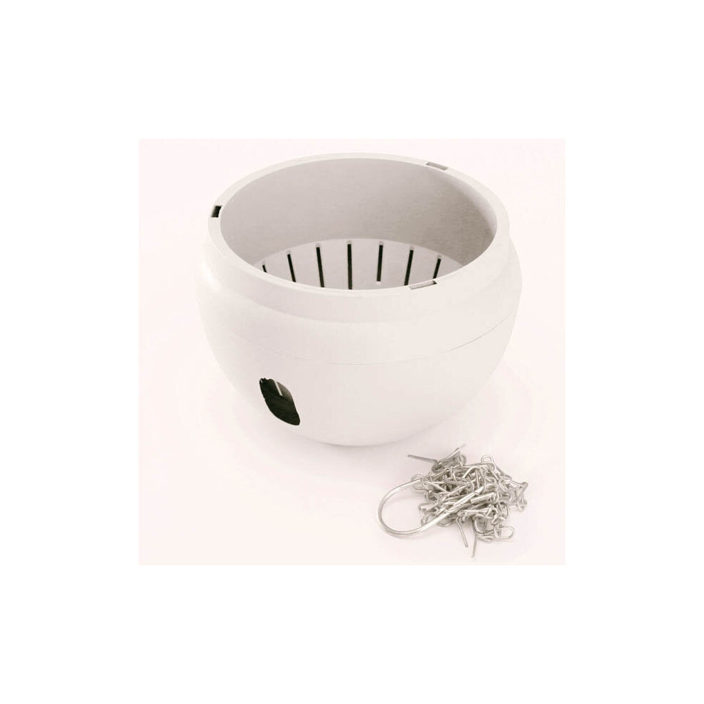 (White) Plastic Hanging Planter Pot Home Yard Hanging Flowers Baskets With Chain-image-OPC-PGKBMCV-NEW