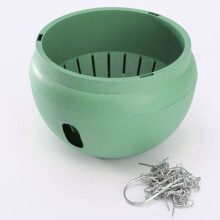 (Green) Plastic Hanging Planter Pot Home Yard Hanging Flowers Baskets With Chain
