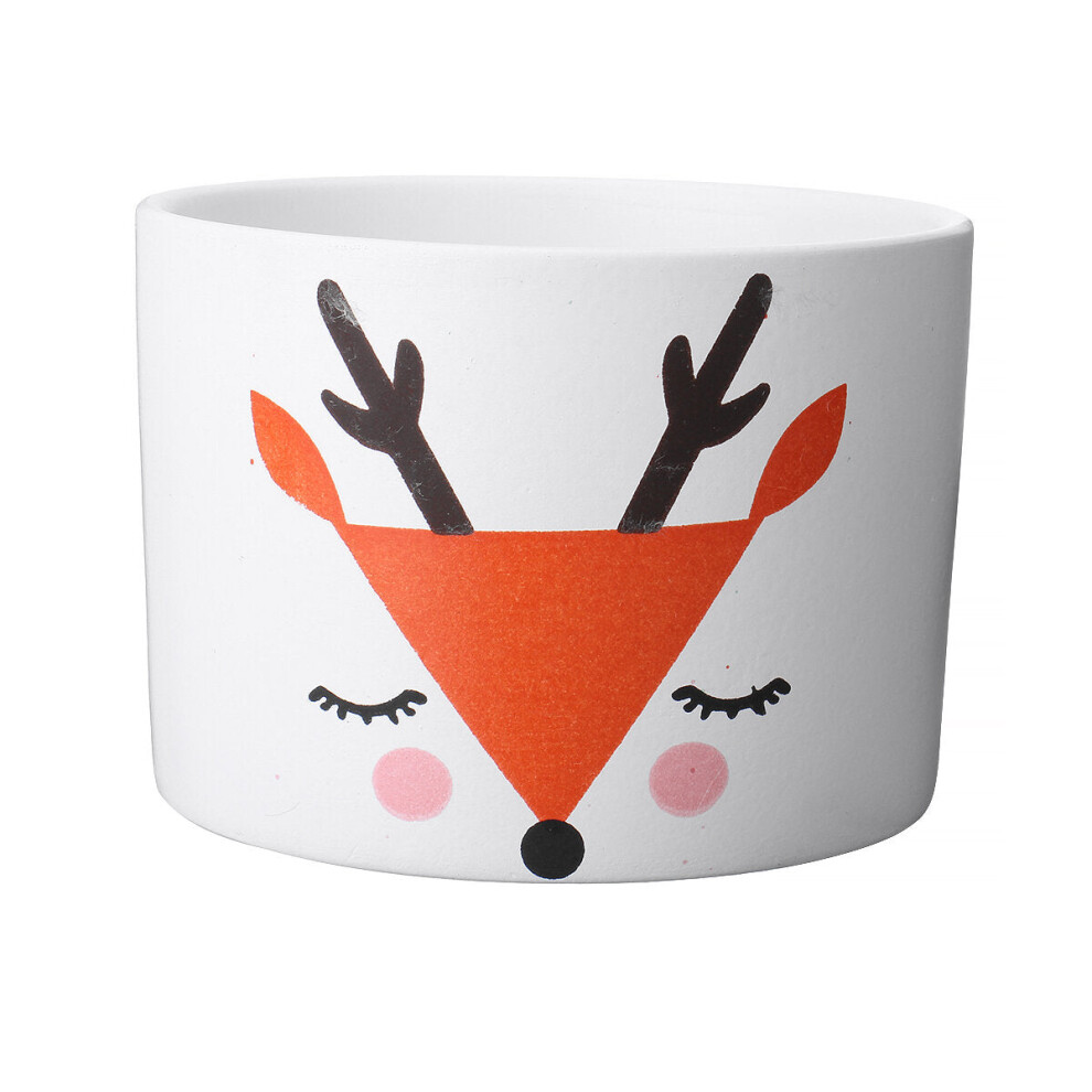 (Orange deer) Succulent Ceramic Flower Pot Selected Porcelain Clay Glaze Anti-slip Straight Holeless Flower Pot-image-OPC-PGKBMFK-NEW