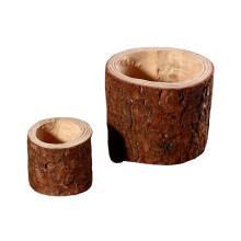 (10*9cm) Mini Wooden Spiling Succulent Planter Stylish Plant Flowerpot Flower Pot Tray
