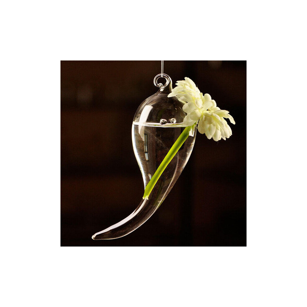 Hanging Symbol Shape Flower Glass Vase Hydroponic Plants Container