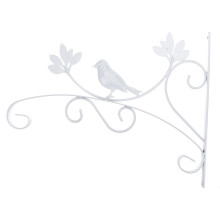 (White) Garden Hanging Wall Basket Brackets Metal Outdoor Plant Pot Hanger Hooks Decoration