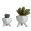 (S) Creative Humanoid Ceramic Flower Pot Green Succulent Planter Plant Container 3