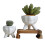 (S) Creative Humanoid Ceramic Flower Pot Green Succulent Planter Plant Container 5