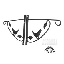 (2) Plant Hanger Wall Bracket Iron Basket Rack Hook Garden Flower Pot Holder Black