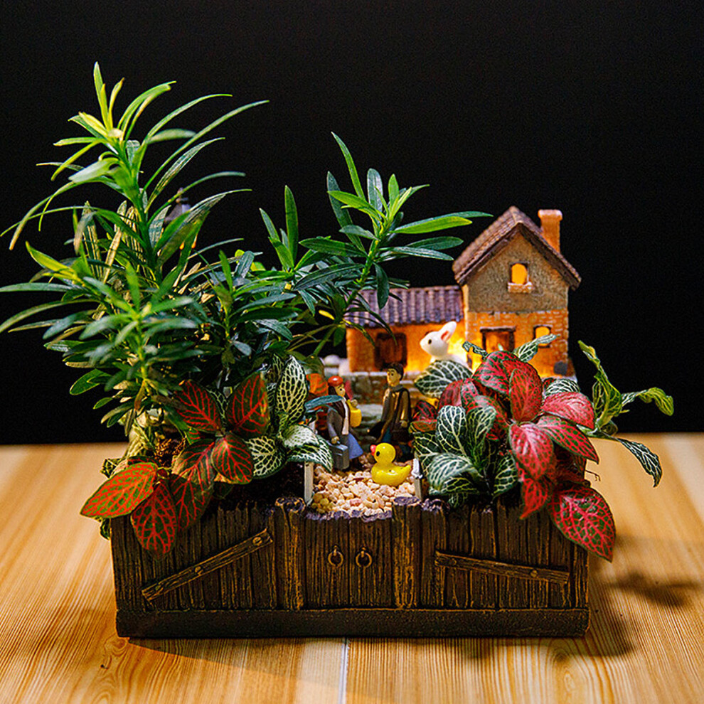 Lighting Tuscany's Cabin Flower Pot Craft Ornaments Magic Lantern House Planter Bonsai-image-OPC-PGKBMNV-NEW