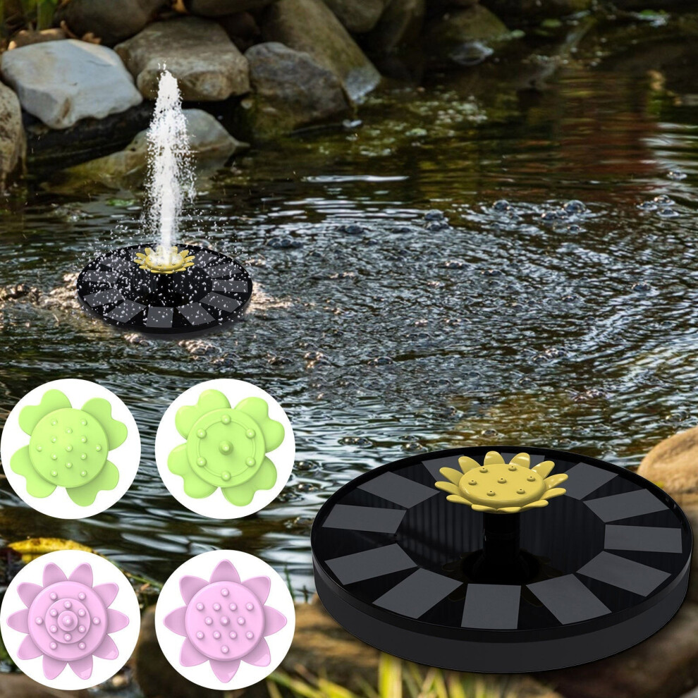 (13cm) Solar Fountain Smart Small Solar Powered Automatic Flower Water Fountains With 5 Nozzles for Outdoor Birdbath Fish Tank